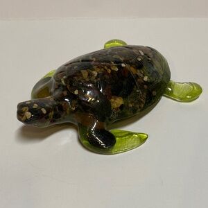 Handmade Resin Rock Turtle Green Art Decor New